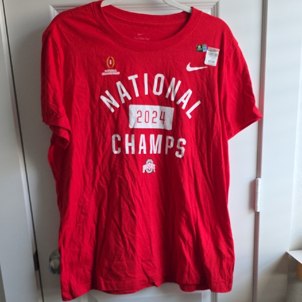 Nike Red National Champs 2024 Ohio State Tee G129